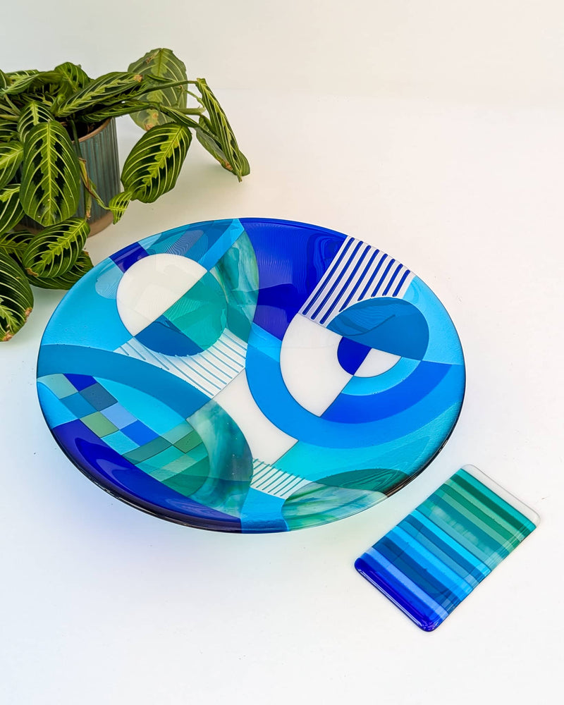 Couleurs de St Barth fused glass art bowl