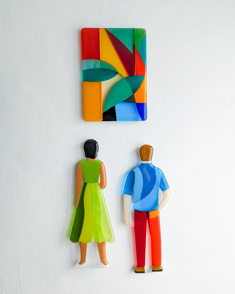 Gallery fused glass art wall montage