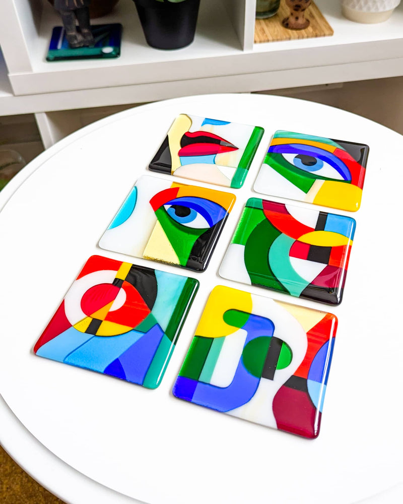 'Gaze' fused glass art Miniatures by GlassArtbyLinda