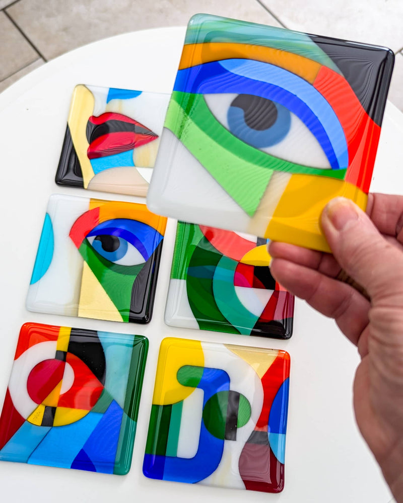 'Gaze' fused glass art Miniatures by GlassArtbyLinda