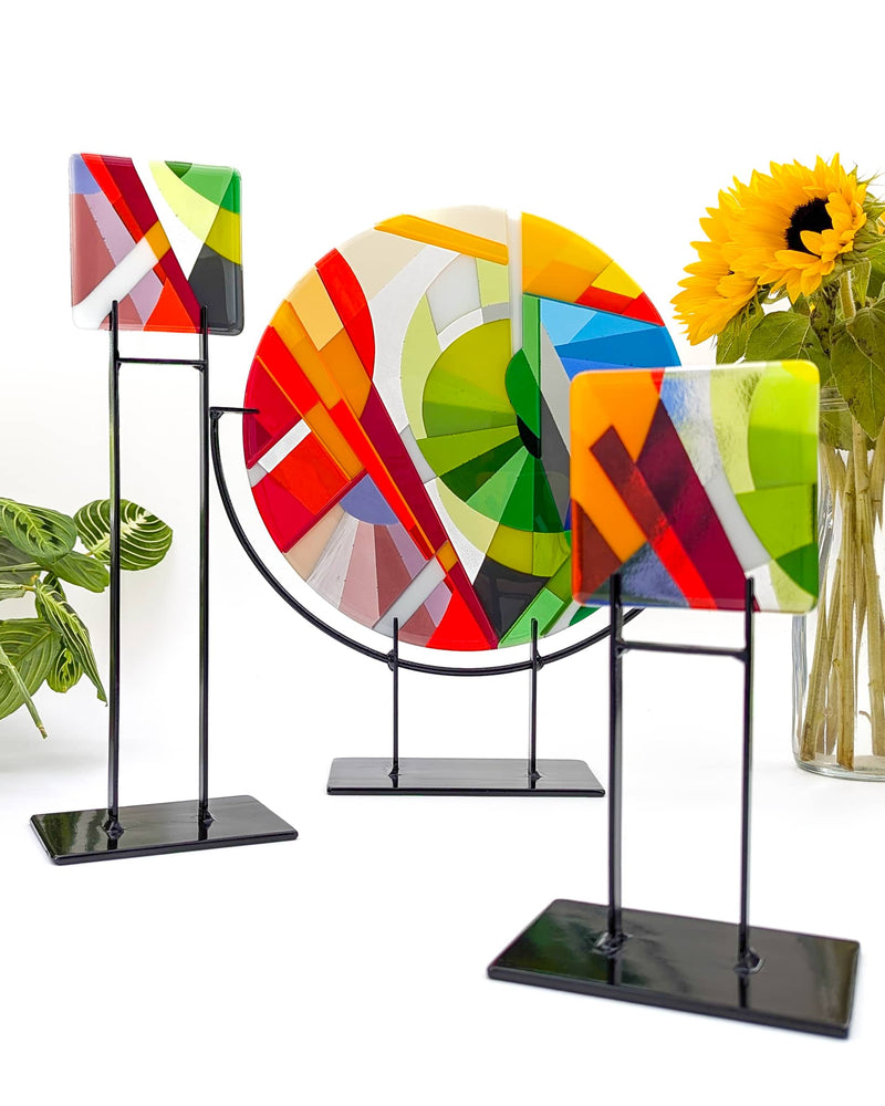 'Stairs 2' Medium roundel on custom stand and 2 Miniatures