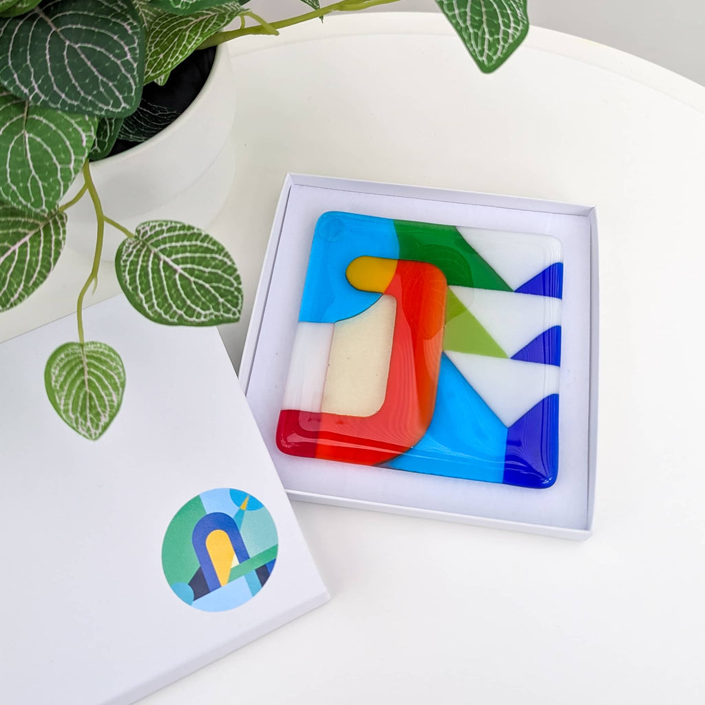 Alphabet miniatures - art glass for tables - unique fused glass letters