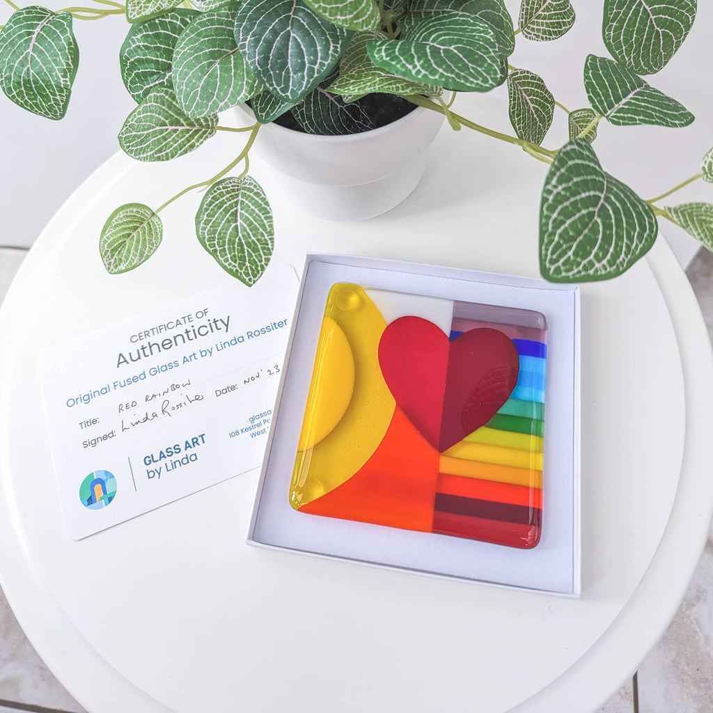 Rainbow coaster: Table art in glass