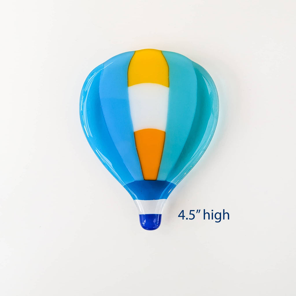 Single hot air balloon Glass wall art Glass Art by Linda