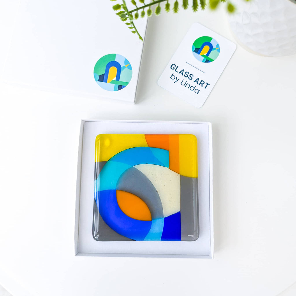 Alphabet miniatures - art glass for tables - unique fused glass letters