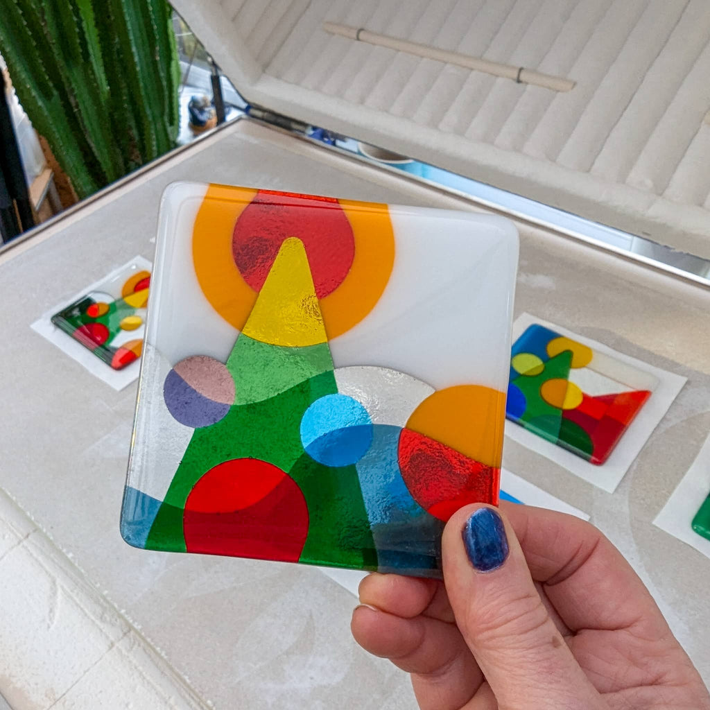 Christmas Tree fused glass art miniatures