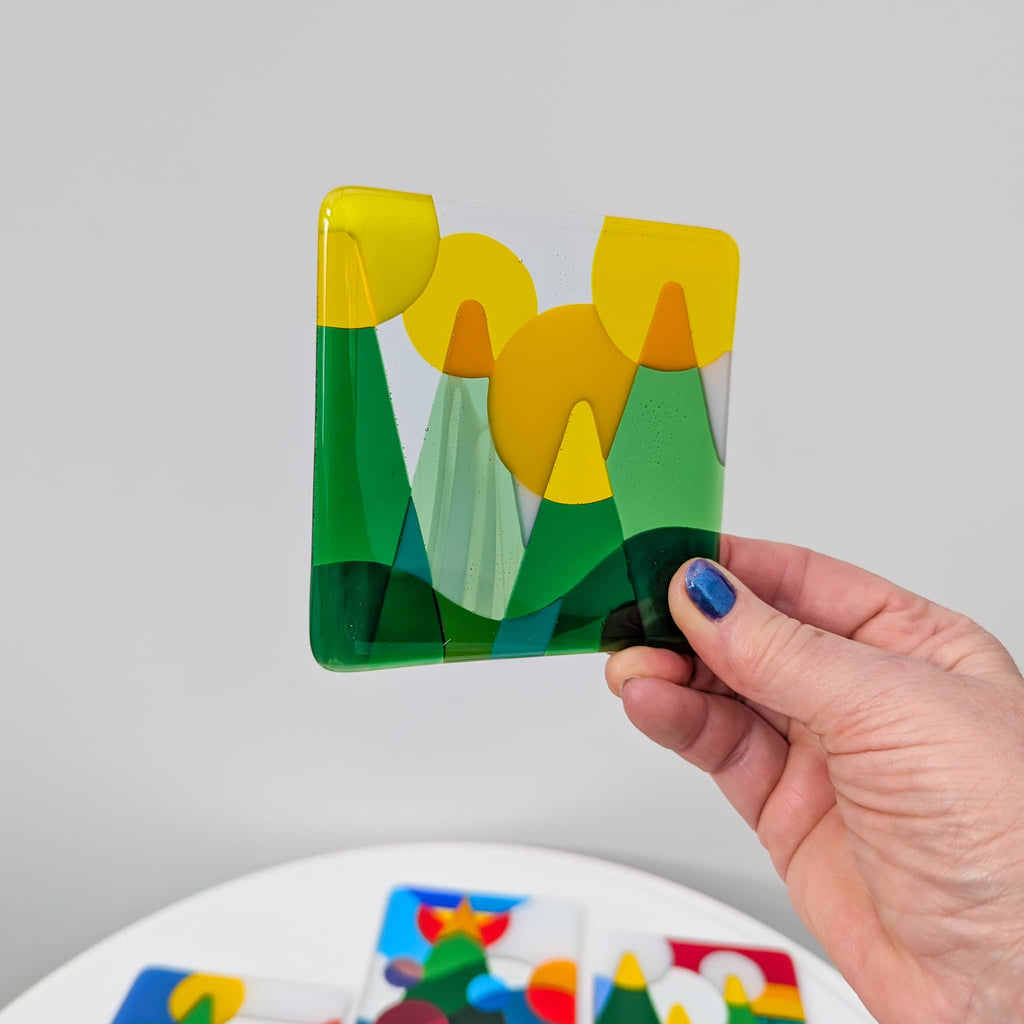 Christmas Tree fused glass art miniatures