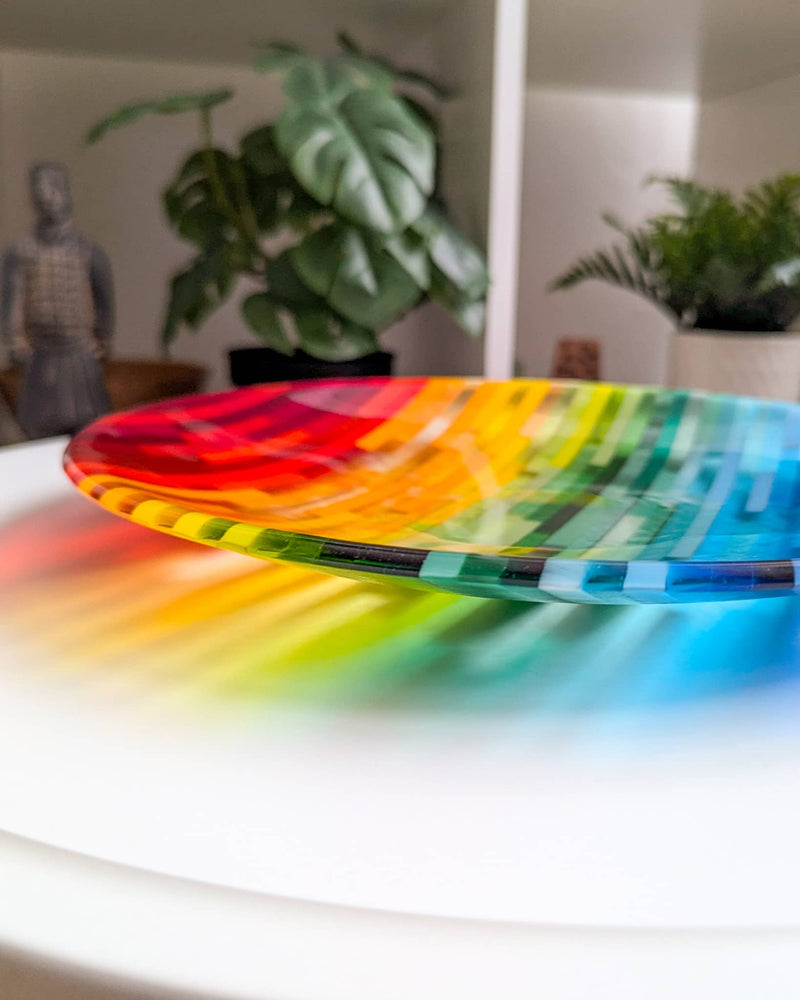 'Rainbowl' fused glass art dish