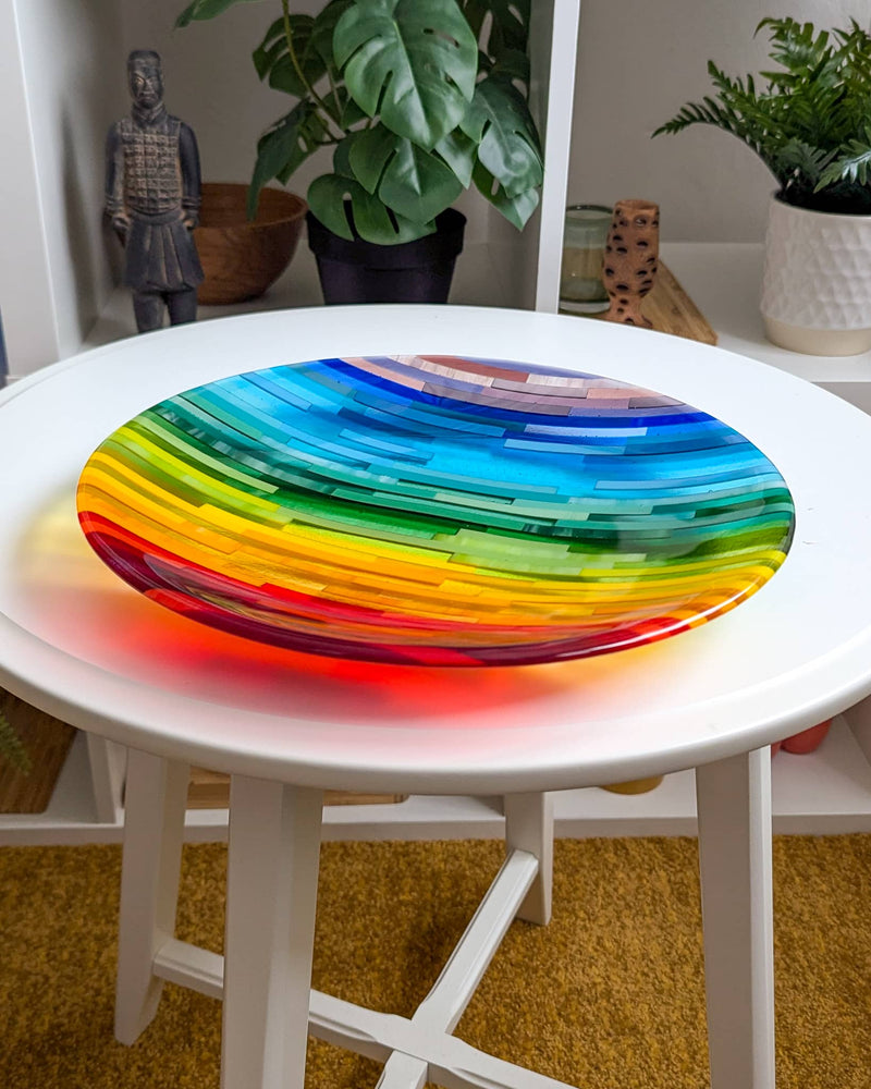 'Rainbowl' fused glass art dish