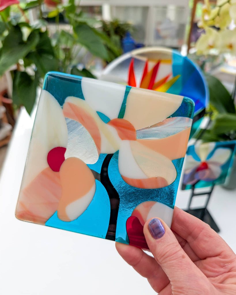 'Sakura' fused glass art Miniature