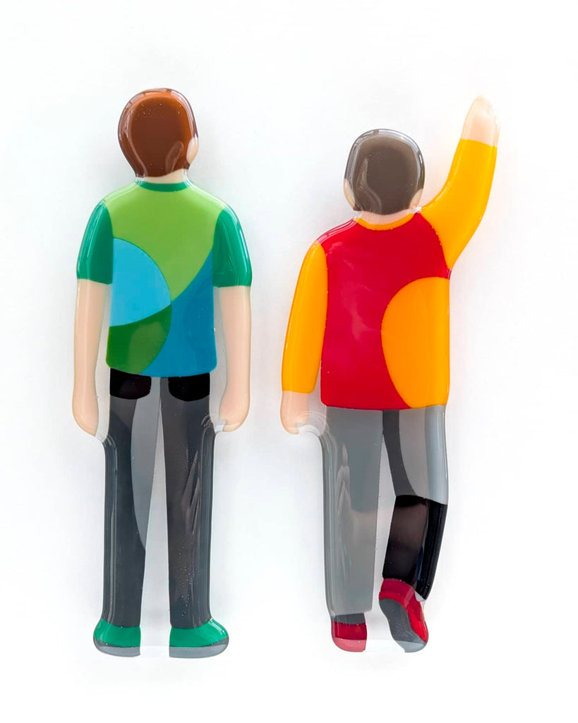 'The boys' fused glass art Miniatures