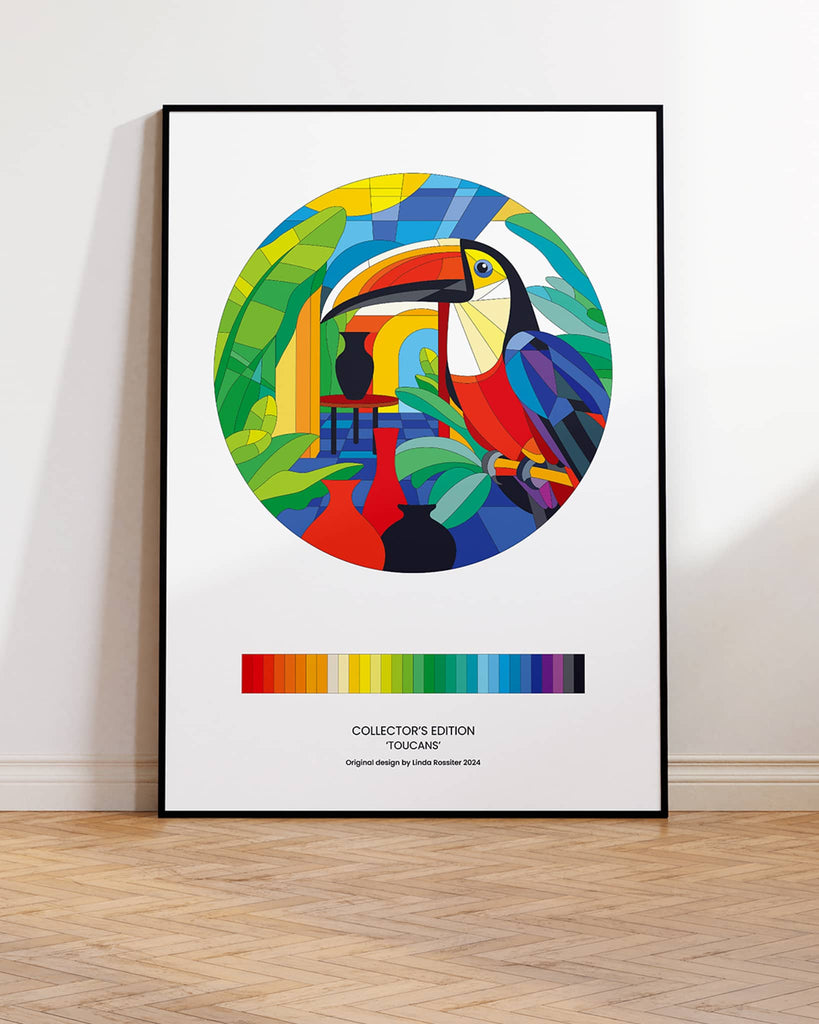 'Toucans' Collectors edition print based on 'Toucans' fused glass artwork
