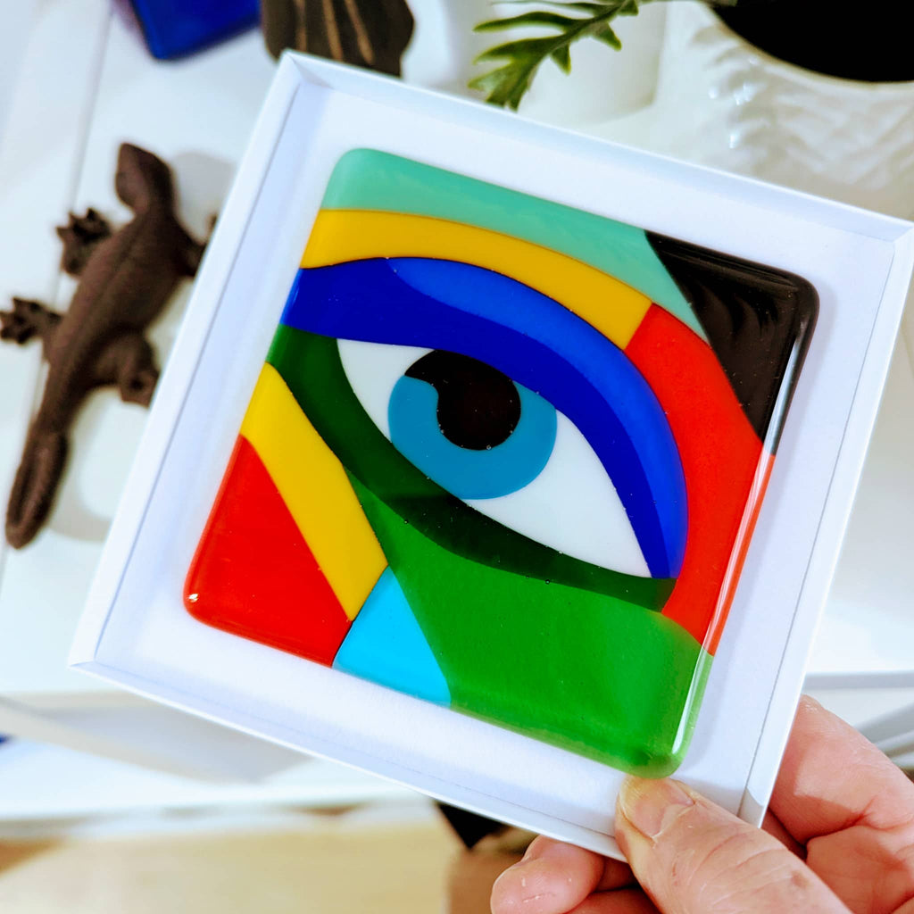 'Yearning' fused glass art Miniature 